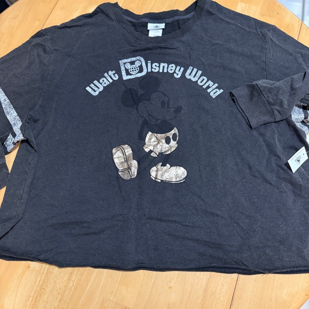 Walt Disney World Mickey Long-Sleeve crop Shirt 3xl New with tags retro raglan